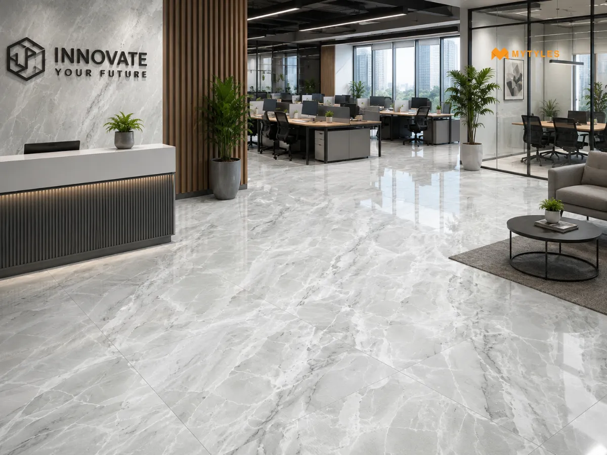 Gray Glossy Granite Tiles for Office Flooring